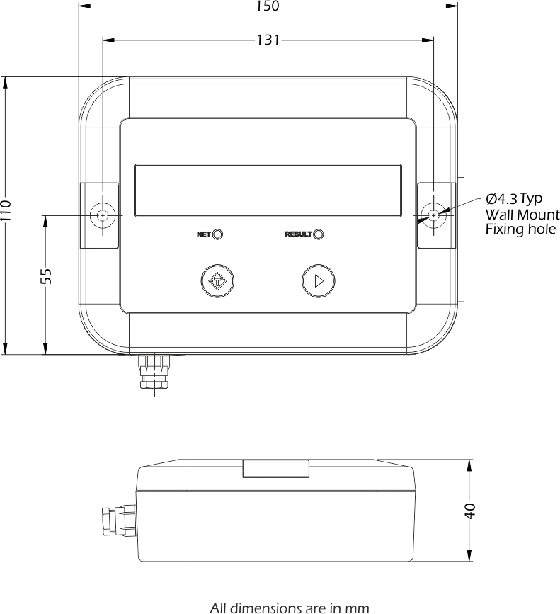 dimensiones de la pantalla ds485dis